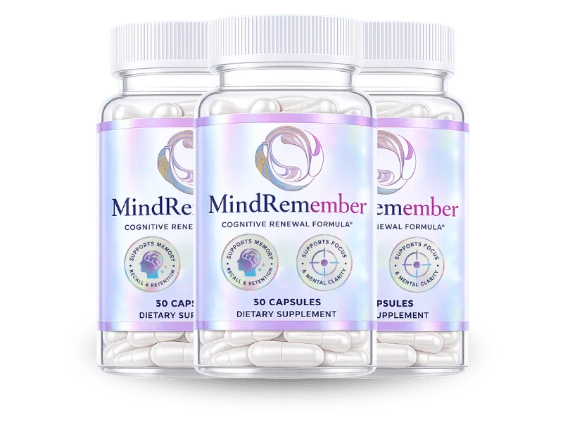 MindRemember three-bottle memory supplement bundle, 90 vegetarian capsules